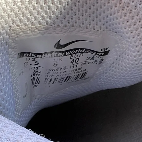 Nike Wmn T-Lite VIII Lea (W) White Grey Silver 396879 111 Size size 8.5 - Picture 8 of 11